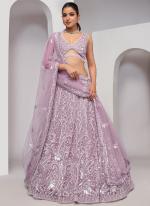 Soft Net Lavender Wedding Wear Sequins Work Lehenga Choli